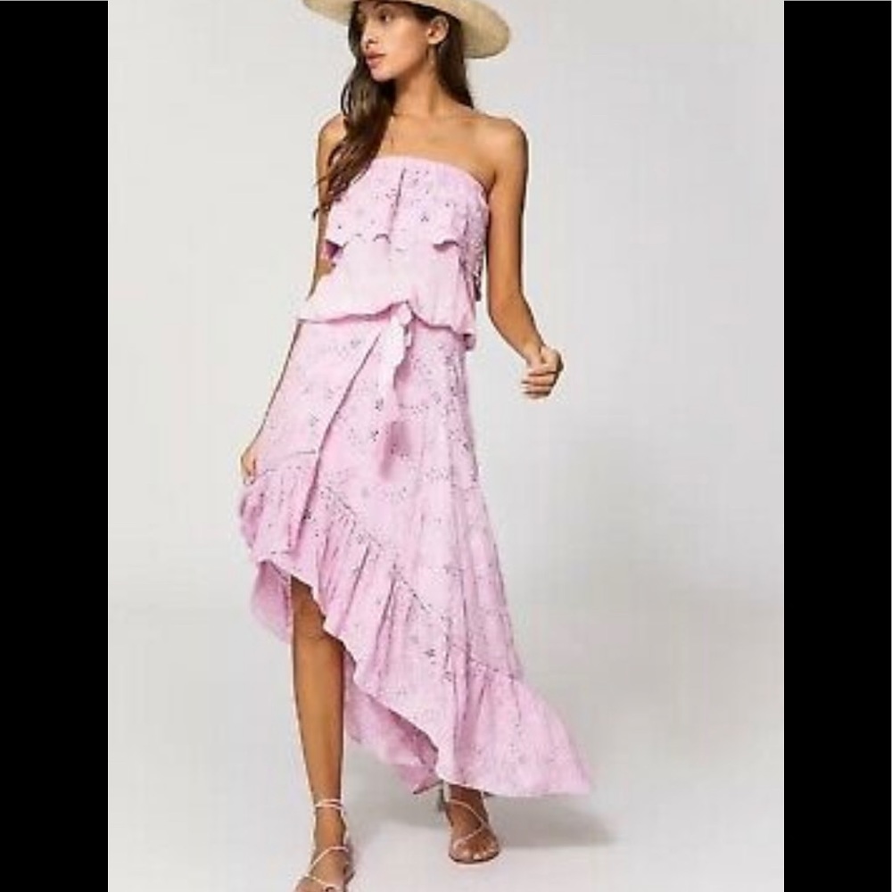 🆕Young Fabulous & Broke Elena Faux Wrap High-low Eyelet Skirt size Large - Picture 3 of 16